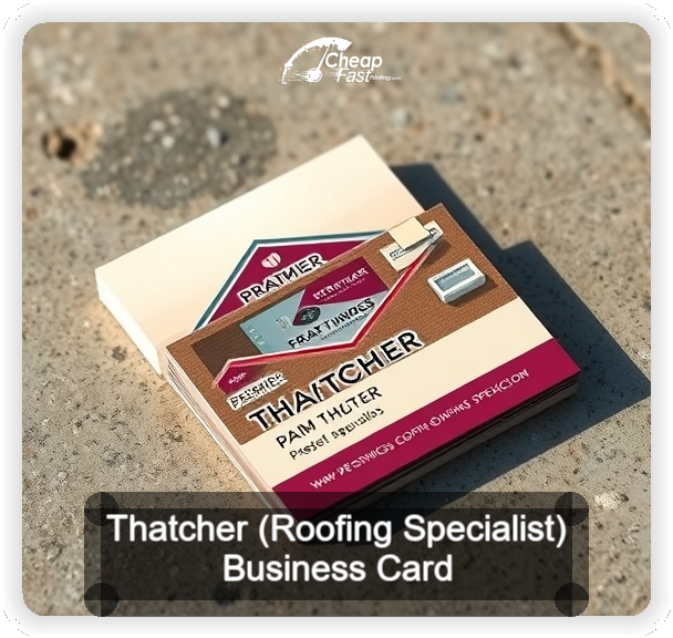 Thatcher Roofing Specialist business card design sample