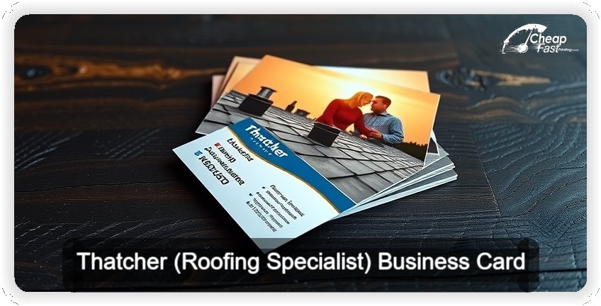 Thatcher Roofing Specialist business card design sample