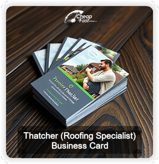 Thatcher Roofing Specialist business card design sample