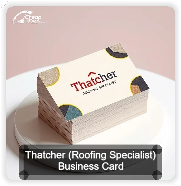 Thatcher Roofing Specialist business card design sample