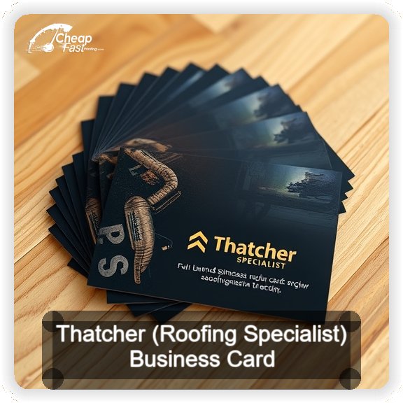 Thatcher Roofing Specialist business card design sample