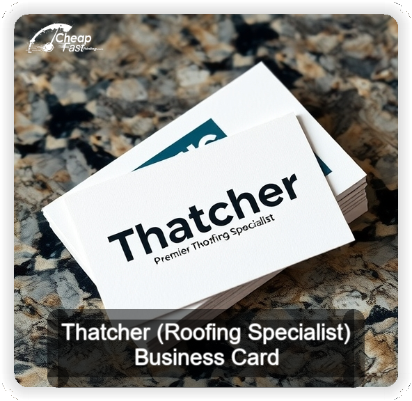 Thatcher Roofing Specialist business card design sample