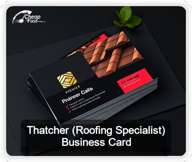 Thatcher Roofing Specialist business card design sample