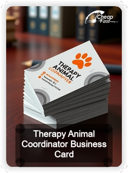 Therapy Animal Coordinator business card design sample