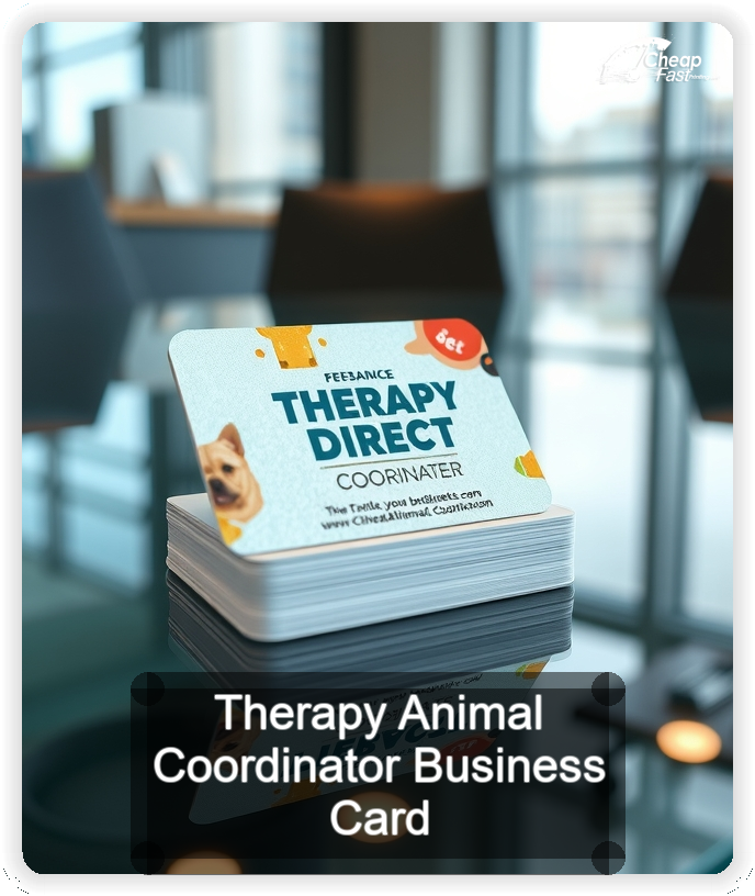 Therapy Animal Coordinator business card design sample