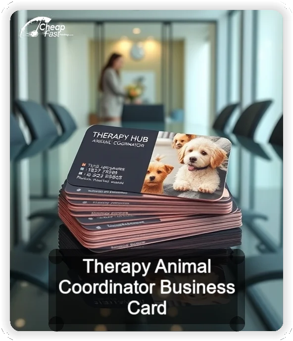Therapy Animal Coordinator business card design sample