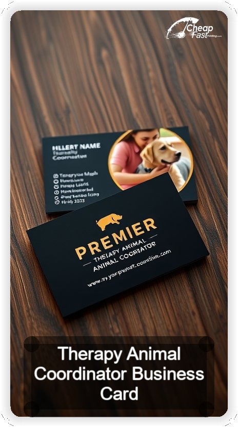 Therapy Animal Coordinator business card design sample