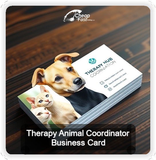 Therapy Animal Coordinator business card design sample