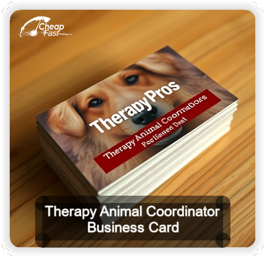 Therapy Animal Coordinator business card design sample