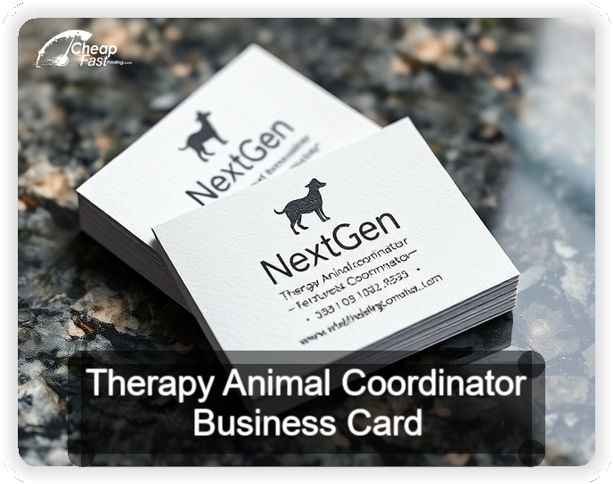 Therapy Animal Coordinator business card design sample
