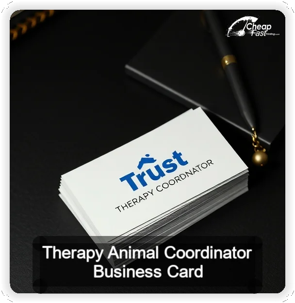 Therapy Animal Coordinator business card design sample