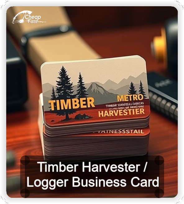 Timber Harvester Logger business card design sample