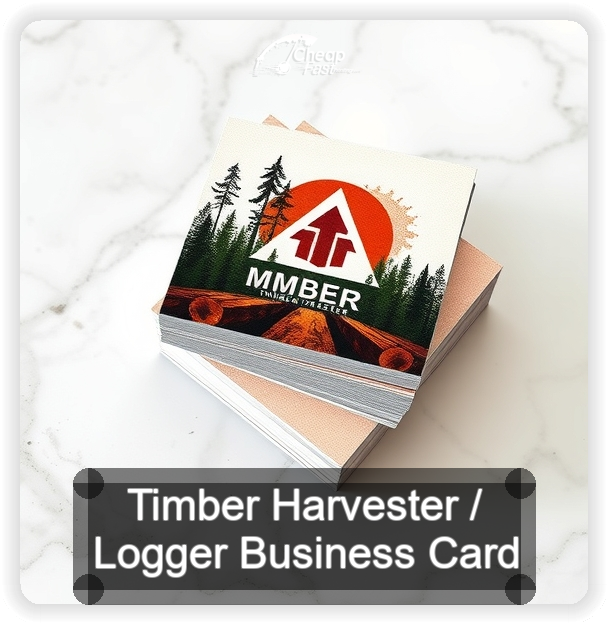 Timber Harvester Logger business card design sample