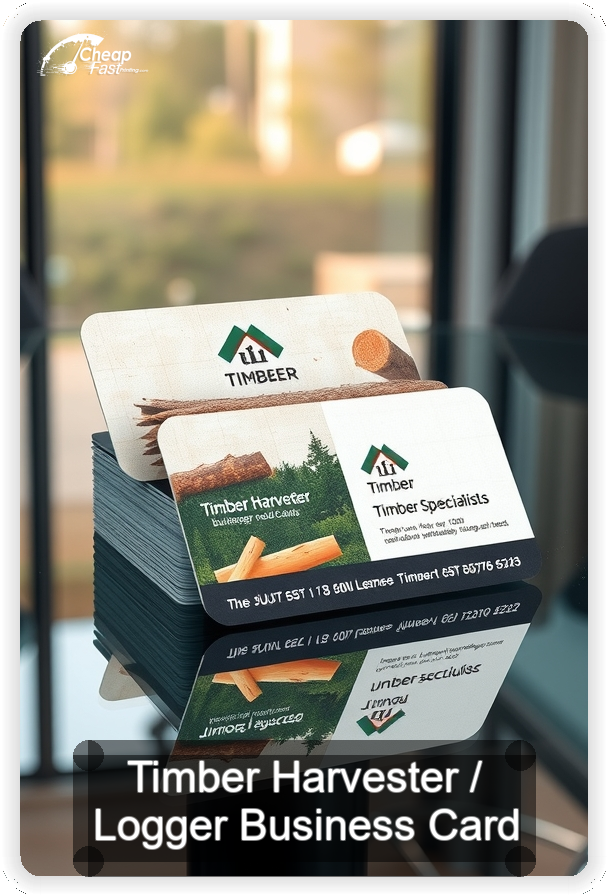 Timber Harvester Logger business card design sample