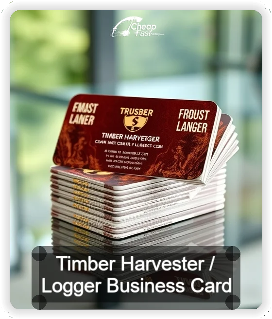 Timber Harvester Logger business card design sample