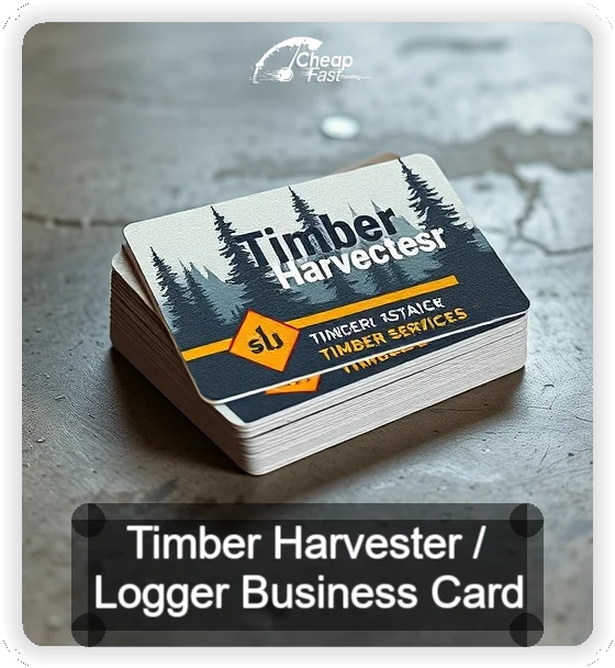 Timber Harvester Logger business card design sample