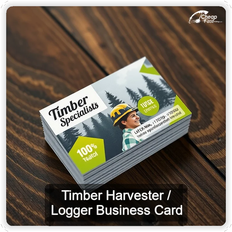 Timber Harvester Logger business card design sample