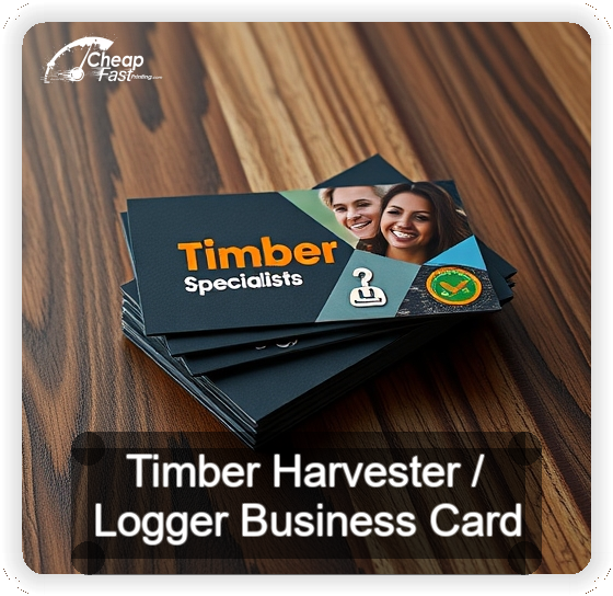 Timber Harvester Logger business card design sample