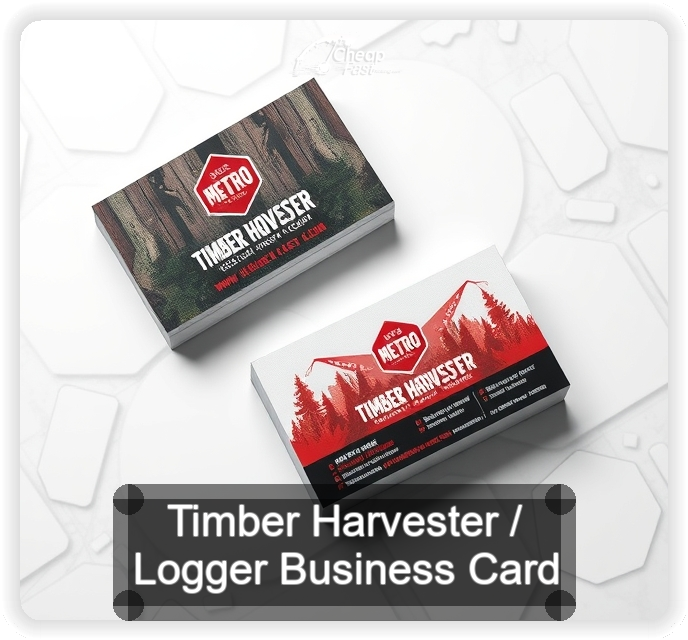 Timber Harvester Logger business card design sample