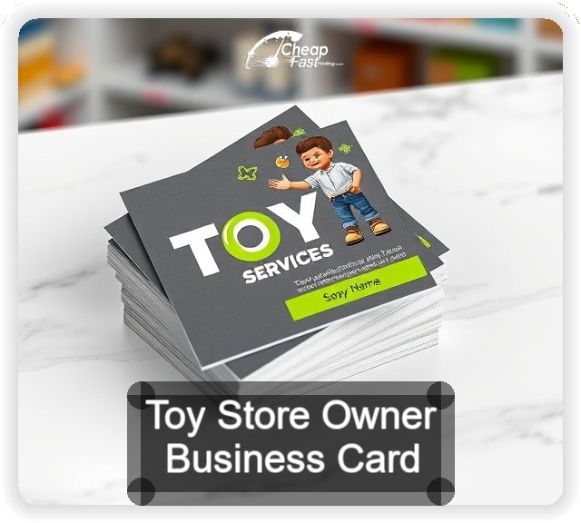 Toy Store Owner business card design sample