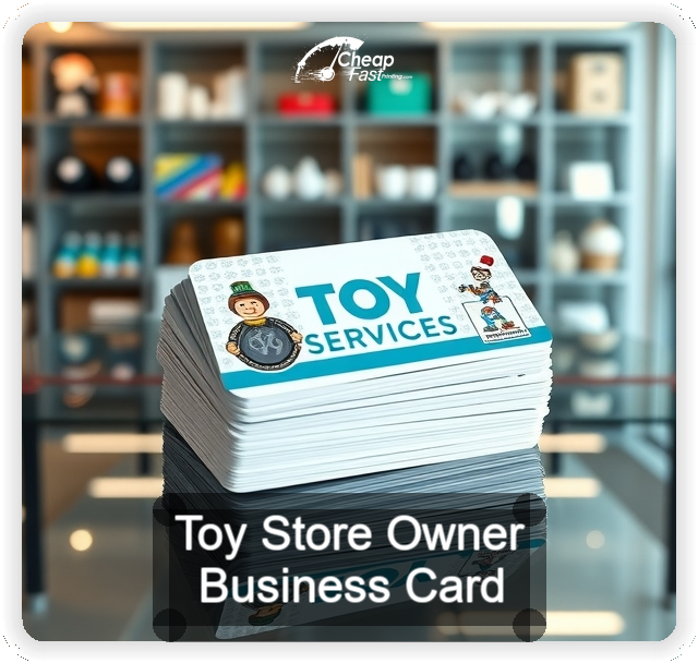 Toy Store Owner business card design sample