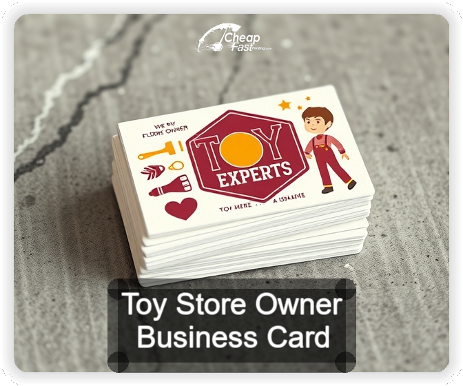 Toy Store Owner business card design sample