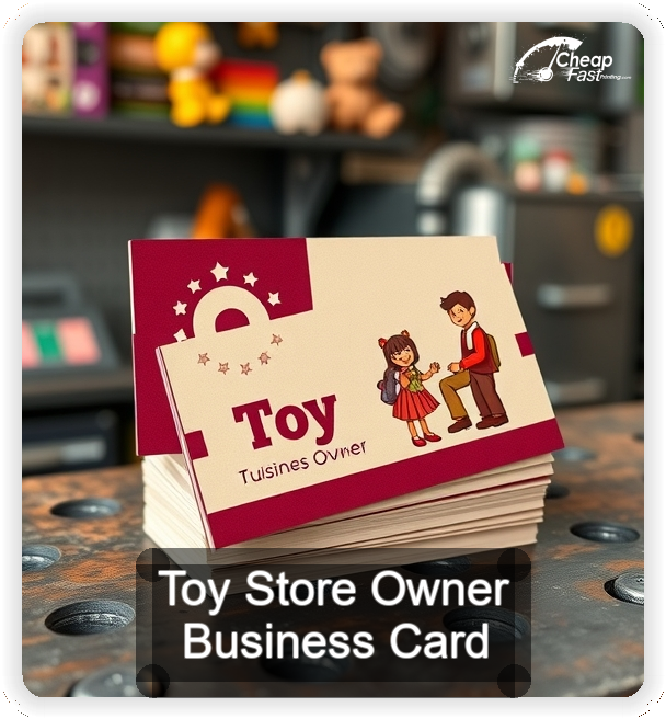 Toy Store Owner business card design sample