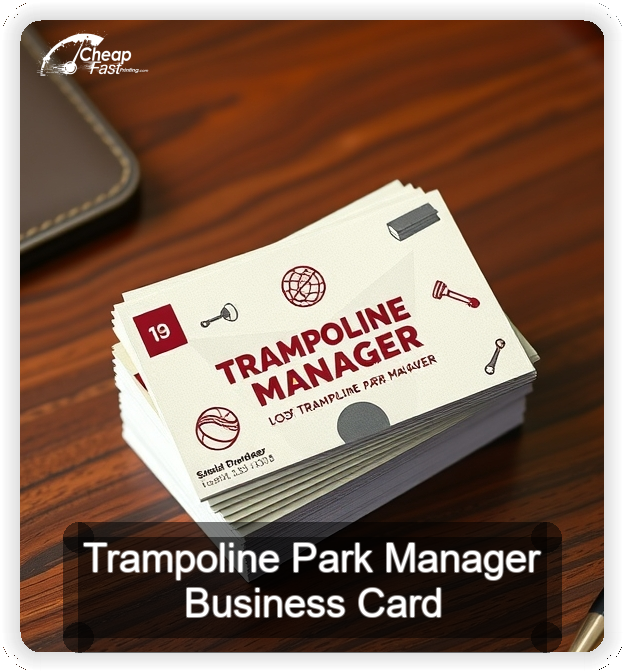 Trampoline Park Manager business card design sample