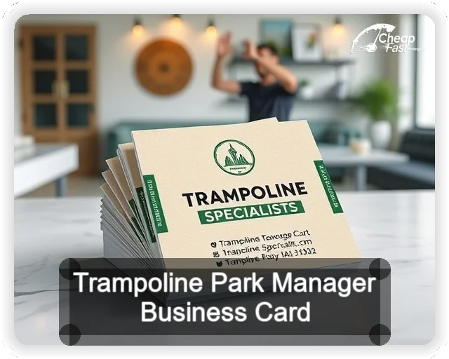 Trampoline Park Manager business card design sample