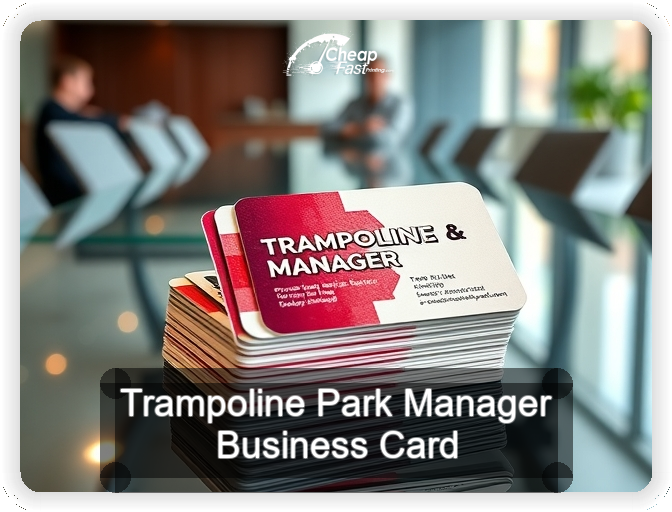 Trampoline Park Manager business card design sample