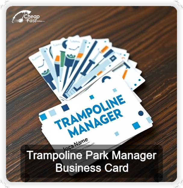 Trampoline Park Manager business card design sample