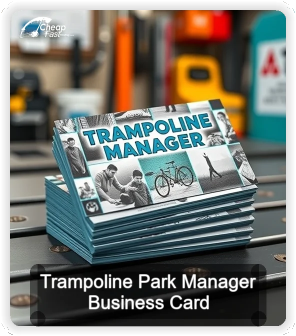 Trampoline Park Manager business card design sample