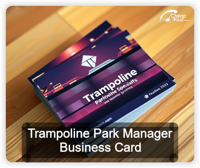 Trampoline Park Manager business card design sample