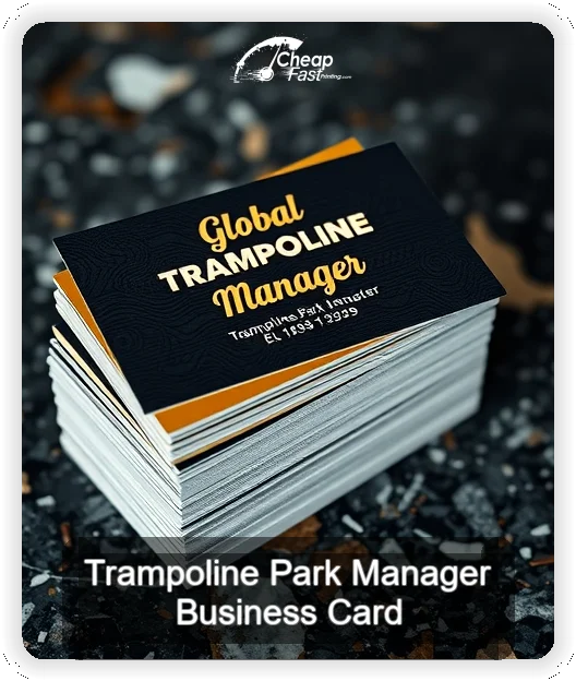 Trampoline Park Manager business card design sample
