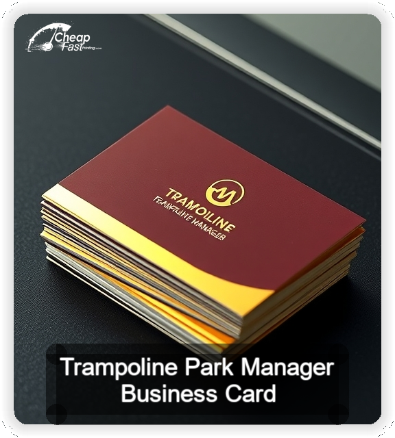 Trampoline Park Manager business card design sample