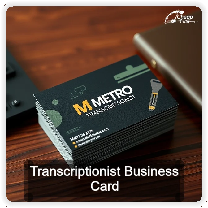 Transcriptionist business card design sample