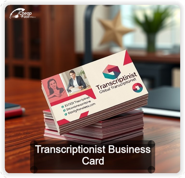 Transcriptionist business card design sample