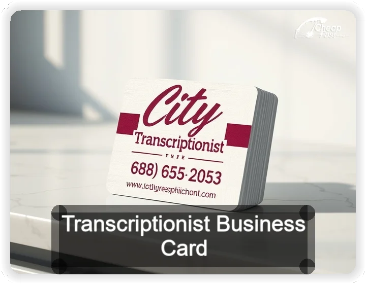 Transcriptionist business card design sample