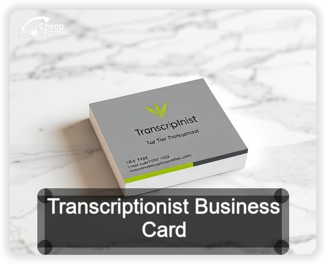 Transcriptionist business card design sample