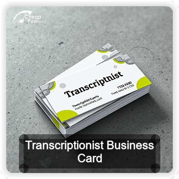 Transcriptionist business card design sample