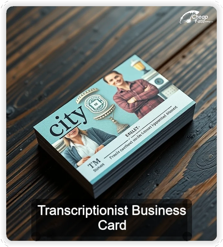 Transcriptionist business card design sample