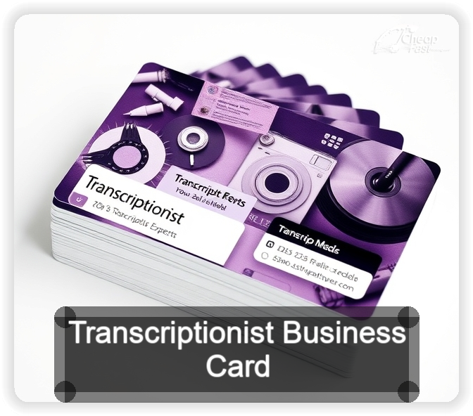 Transcriptionist business card design sample