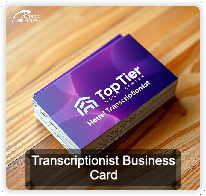Transcriptionist business card design sample