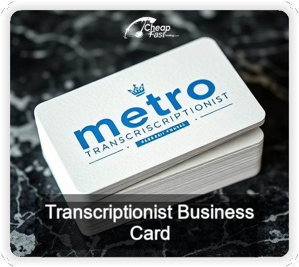 Transcriptionist business card design sample