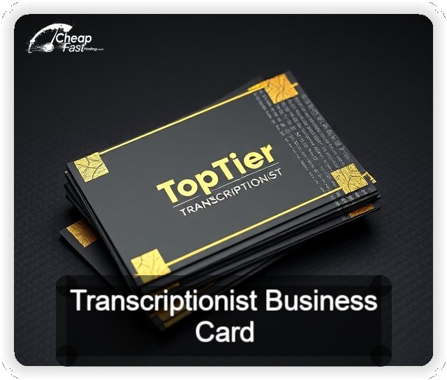 Transcriptionist business card design sample