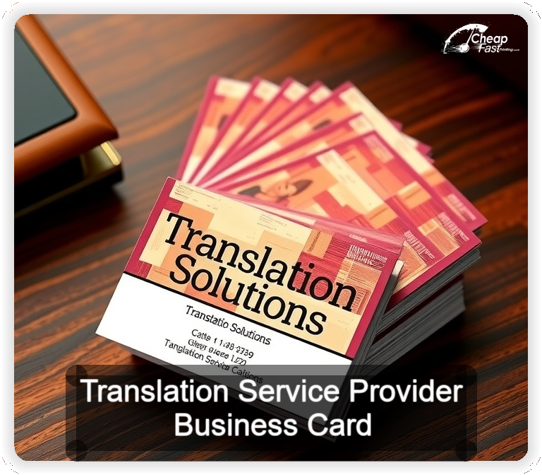 Translation Service Provider business card design sample