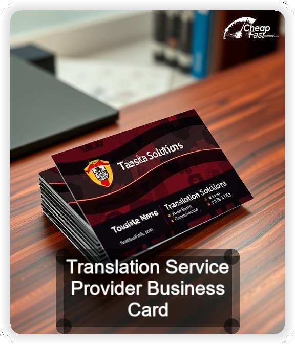Translation Service Provider business card design sample