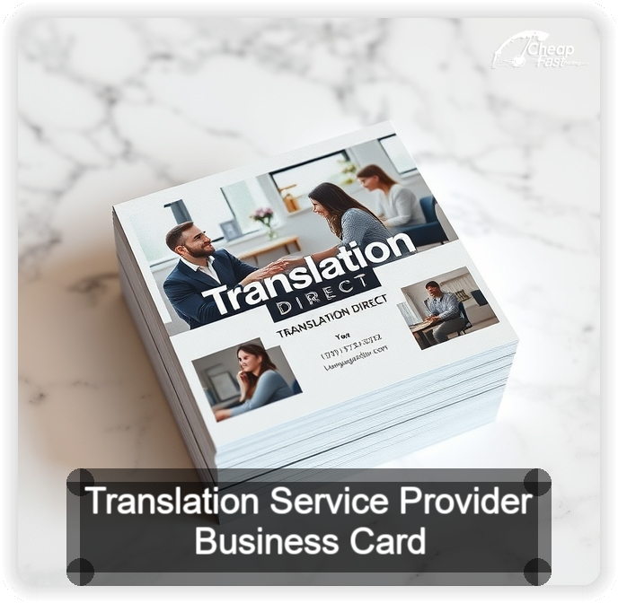 Translation Service Provider business card design sample