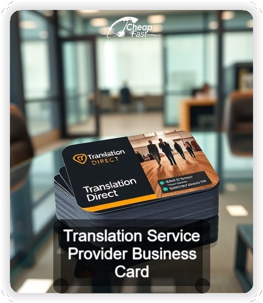 Translation Service Provider business card design sample