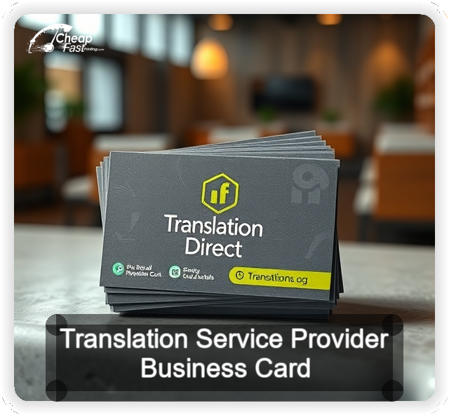 Translation Service Provider business card design sample